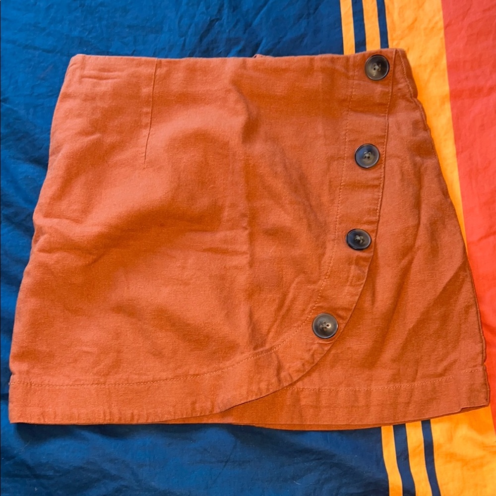 Harper Mini Skirt in Rust Orange